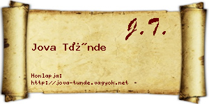 Jova Tünde névjegykártya